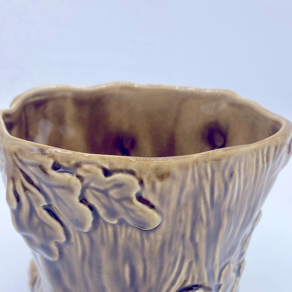 Vintage Ceramic 1950s Sylvac Tree Stump Planter With Fawn 4287 Original Sticker - Picture 7 of 9